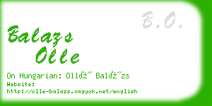 balazs olle business card